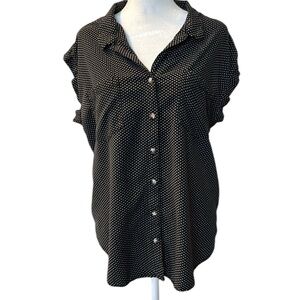 Jachs Girlfriend New York Button Down Short Sleeve Shirt‎ Size XL Heart design